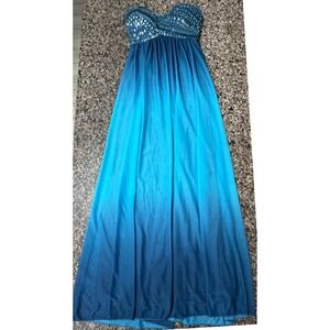 sequin open back prom dress Sparkly Blue Mermaid Sequins Long Backless Prom Dress, Blue / 00